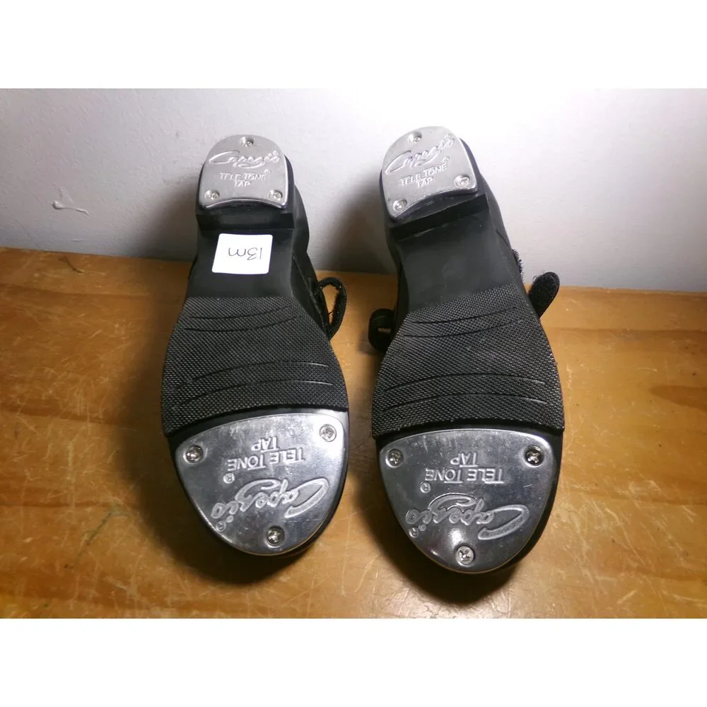 Dance Tap Shoes Capezio Kids 13M Mary Jane Leather Easy Strap Student
